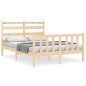 vidaXL Estructura de cama de matrimonio con cabecero madera maciza vidaXL Estructura de cama de matrimonio con cabecero madera maciza