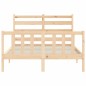 vidaXL Estructura de cama de matrimonio con cabecero madera maciza vidaXL Estructura de cama de matrimonio con cabecero madera maciza