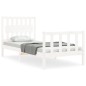 vidaXL Estructura de cama con cabecero madera maciza blanco 90x200 cm vidaXL Estructura de cama con cabecero madera maciza blanco 90x200 cm
