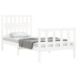 vidaXL Estructura de cama con cabecero madera maciza blanco 90x200 cm vidaXL Estructura de cama con cabecero madera maciza blanco 90x200 cm