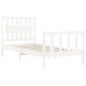 vidaXL Estructura de cama con cabecero madera maciza blanco 90x200 cm vidaXL Estructura de cama con cabecero madera maciza blanco 90x200 cm