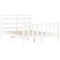 vidaXL Estructura cama de matrimonio con cabecero madera maciza blanco vidaXL Estructura cama de matrimonio con cabecero madera maciza blanco