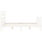 vidaXL Estructura cama de matrimonio con cabecero madera maciza blanco vidaXL Estructura cama de matrimonio con cabecero madera maciza blanco