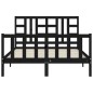 vidaXL Estructura de cama con cabecero madera maciza negro 140x200 cm vidaXL Estructura de cama con cabecero madera maciza negro 140x200 cm
