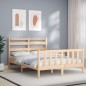 vidaXL Estructura de cama con cabecero madera maciza 120x200 cm vidaXL Estructura de cama con cabecero madera maciza 120x200 cm