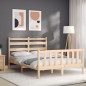 vidaXL Estructura de cama con cabecero madera maciza 120x200 cm vidaXL Estructura de cama con cabecero madera maciza 120x200 cm