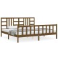 vidaXL Estructura cama y cabecero madera maciza marrón miel 200x200 cm
