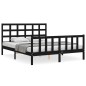 vidaXL Estructura de cama con cabecero madera maciza negro 160x200 cm