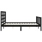 vidaXL Estructura de cama con cabecero madera maciza negro 160x200 cm