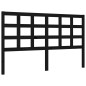 vidaXL Estructura de cama con cabecero madera maciza negro 160x200 cm