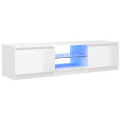 vidaXL Mueble de TV con luces LED blanco brillante 140x40x35,5 cm