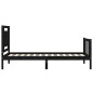 vidaXL Estructura de cama con cabecero madera maciza negro 100x200 cm vidaXL Estructura de cama con cabecero madera maciza negro 100x200 cm