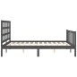 vidaXL Estructura de cama matrimonio con cabecero madera maciza gris vidaXL Estructura de cama matrimonio con cabecero madera maciza gris
