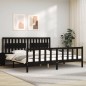 vidaXL Estructura de cama con cabecero madera maciza negro 200x200 cm vidaXL Estructura de cama con cabecero madera maciza negro 200x200 cm