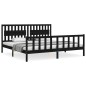 vidaXL Estructura de cama con cabecero madera maciza negro 200x200 cm vidaXL Estructura de cama con cabecero madera maciza negro 200x200 cm