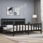 vidaXL Estructura de cama con cabecero madera maciza negro 200x200 cm vidaXL Estructura de cama con cabecero madera maciza negro 200x200 cm