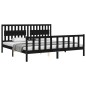 vidaXL Estructura de cama con cabecero madera maciza negro 200x200 cm vidaXL Estructura de cama con cabecero madera maciza negro 200x200 cm