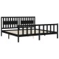 vidaXL Estructura de cama con cabecero madera maciza negro 200x200 cm vidaXL Estructura de cama con cabecero madera maciza negro 200x200 cm