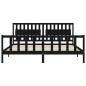vidaXL Estructura de cama con cabecero madera maciza negro 200x200 cm vidaXL Estructura de cama con cabecero madera maciza negro 200x200 cm