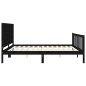 vidaXL Estructura de cama con cabecero madera maciza negro 200x200 cm vidaXL Estructura de cama con cabecero madera maciza negro 200x200 cm