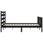 vidaXL Estructura cama de matrimonio con cabecero madera maciza negra