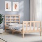 vidaXL Estructura de cama con cabecero madera maciza 90x200 cm vidaXL Estructura de cama con cabecero madera maciza 90x200 cm