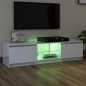 vidaXL Mueble de TV con luces LED blanco brillante 140x40x35,5 cm