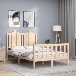 vidaXL Estructura de cama con cabecero madera maciza 120x200 cm