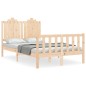 vidaXL Estructura de cama con cabecero madera maciza 120x200 cm