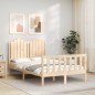 vidaXL Estructura de cama con cabecero madera maciza 120x200 cm