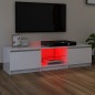 vidaXL Mueble de TV con luces LED blanco brillante 140x40x35,5 cm