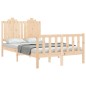 vidaXL Estructura de cama con cabecero madera maciza 120x200 cm
