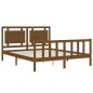 vidaXL Estructura de cama matrimonio con cabecero madera marrón miel vidaXL Estructura de cama matrimonio con cabecero madera marrón miel