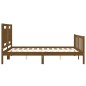 vidaXL Estructura de cama matrimonio con cabecero madera marrón miel vidaXL Estructura de cama matrimonio con cabecero madera marrón miel