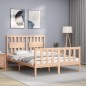 vidaXL Estructura de cama de matrimonio con cabecero madera maciza vidaXL Estructura de cama de matrimonio con cabecero madera maciza