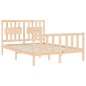 vidaXL Estructura de cama de matrimonio con cabecero madera maciza vidaXL Estructura de cama de matrimonio con cabecero madera maciza