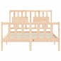 vidaXL Estructura de cama de matrimonio con cabecero madera maciza vidaXL Estructura de cama de matrimonio con cabecero madera maciza
