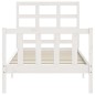 vidaXL Estructura de cama con cabecero madera maciza blanco 90x190 cm vidaXL Estructura de cama con cabecero madera maciza blanco 90x190 cm
