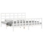 vidaXL Estructura de cama con cabecero madera maciza blanco 200x200 cm vidaXL Estructura de cama con cabecero madera maciza blanco 200x200 cm