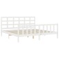 vidaXL Estructura de cama con cabecero madera maciza blanco 200x200 cm vidaXL Estructura de cama con cabecero madera maciza blanco 200x200 cm