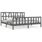 vidaXL Estructura cama de matrimonio con cabecero madera maciza gris vidaXL Estructura cama de matrimonio con cabecero madera maciza gris