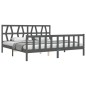 vidaXL Estructura cama de matrimonio con cabecero madera maciza gris vidaXL Estructura cama de matrimonio con cabecero madera maciza gris
