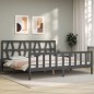 vidaXL Estructura cama de matrimonio con cabecero madera maciza gris vidaXL Estructura cama de matrimonio con cabecero madera maciza gris
