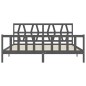 vidaXL Estructura cama de matrimonio con cabecero madera maciza gris vidaXL Estructura cama de matrimonio con cabecero madera maciza gris