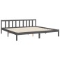 vidaXL Estructura cama de matrimonio con cabecero madera maciza gris vidaXL Estructura cama de matrimonio con cabecero madera maciza gris