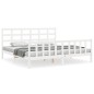 vidaXL Estructura de cama con cabecero madera maciza blanco 180x200 cm vidaXL Estructura de cama con cabecero madera maciza blanco 180x200 cm