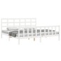 vidaXL Estructura de cama con cabecero madera maciza blanco 180x200 cm vidaXL Estructura de cama con cabecero madera maciza blanco 180x200 cm
