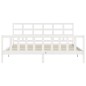 vidaXL Estructura de cama con cabecero madera maciza blanco 180x200 cm vidaXL Estructura de cama con cabecero madera maciza blanco 180x200 cm