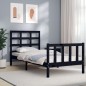 vidaXL Estructura de cama individual con cabecero madera maciza negro vidaXL Estructura de cama individual con cabecero madera maciza negro