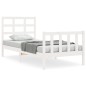 vidaXL Estructura de cama con cabecero madera maciza blanco 100x200 cm